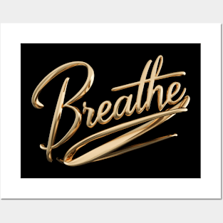 Breathe - Typograohy Graphic Design Posters and Art